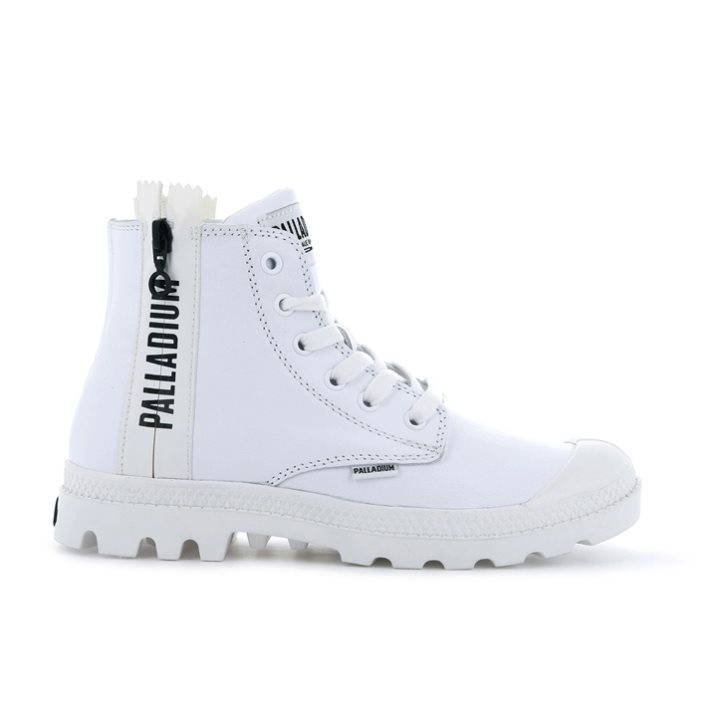 Dámské Boty Palladium Pampa Ubn Zips Leather Bílé | CZ WUV-56A